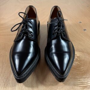 ASOS Black Pointed Toe Lace-Up Derby Shoes Womens UK 4/US 6